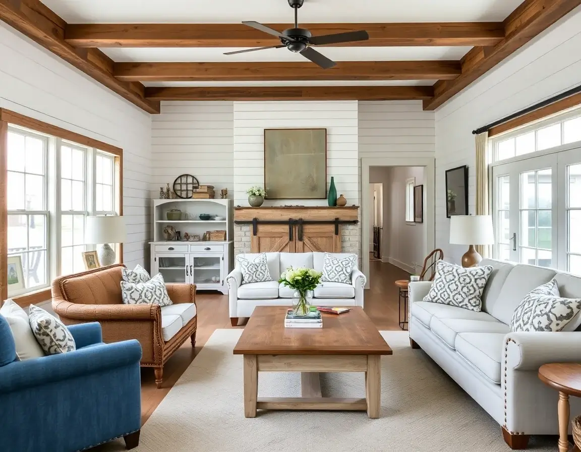 Farmhouse style room design created with AI Decoration App