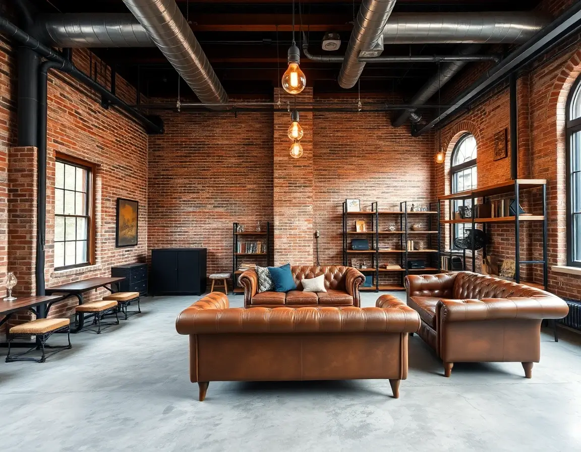 Industrial style room design created with AI Decoration App